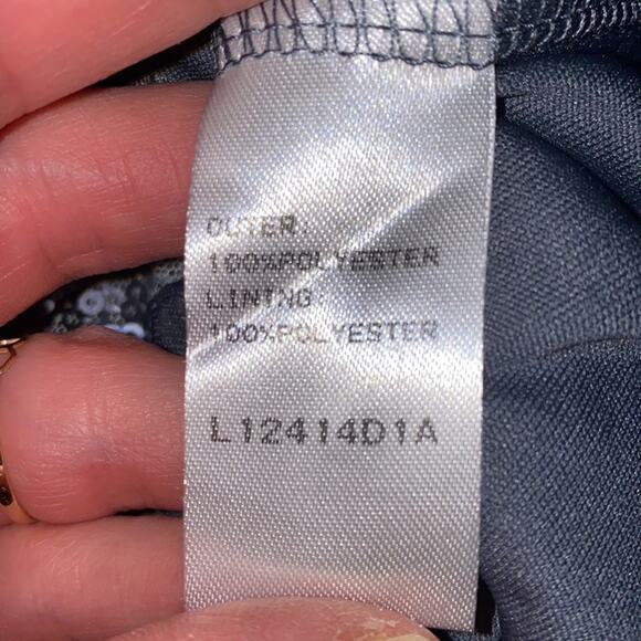 Little Mistress Silver & Black Metallic Sequined Sleeveless Maxi Dress NWT Sz 10 - Picture 9 of 13